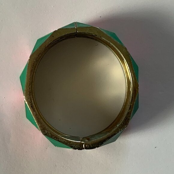 Pink And Green Hinged Cuff Bracelet - Picture 4 of 4